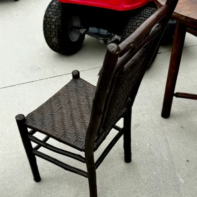 Old Hickory Rustic Hickory and Woven Cane Dining Chair