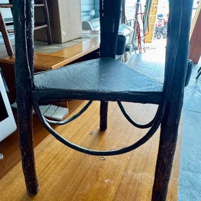 Vintage Adirondack Style Rustic Log Cabin Plant Stand