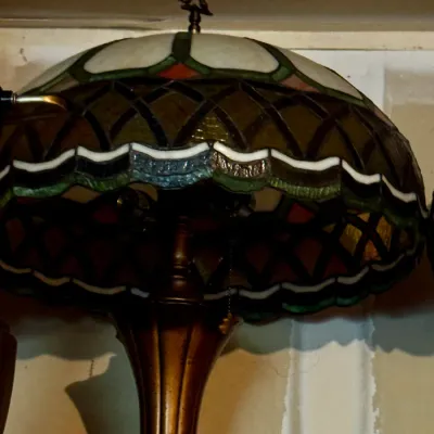 Tiffany-style stained glass table lamps (Pair) Very Heavy