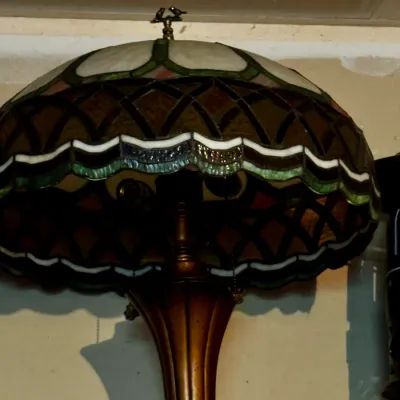 Tiffany-style stained glass table lamps (Pair) Very Heavy