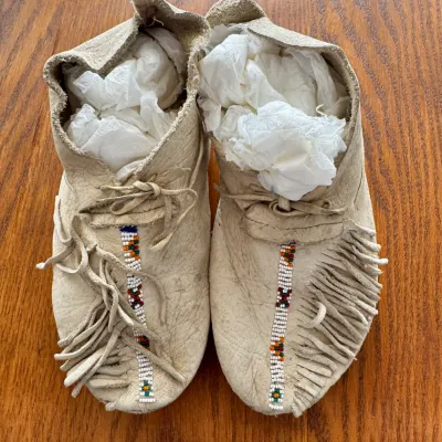 Native American beaded deerskin moccasins