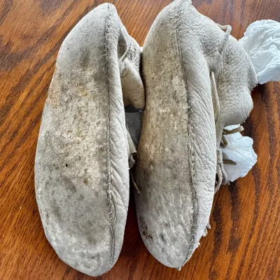 Native American beaded deerskin moccasins