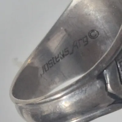 Sale Photo Thumbnail #29: Jostens Argentus  ~  1982 Cairo Durham, SC high school RING 
> sterling with palladium alloy 
> size :  11
excellent condition..............has original owner name inscribed inside