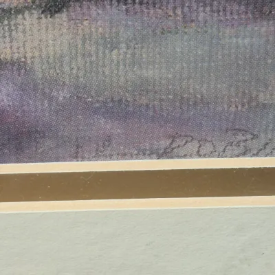 Sale Photo Thumbnail #50: Landscape painting by C. Robinson ~ "Lavender"
early Californian adobe, red brick roofs, rolling hills and blenty out buildings
size:  26/14  image :  20/8
gold gilt frame under glass
no damage , foxing, water stains

ships:  local states $40 [GA, NC, SC 