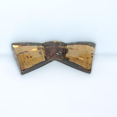 Vintage ACRYLIC 2 Tone Brown BROOCH (1½" x ¾") on a Painted Backside