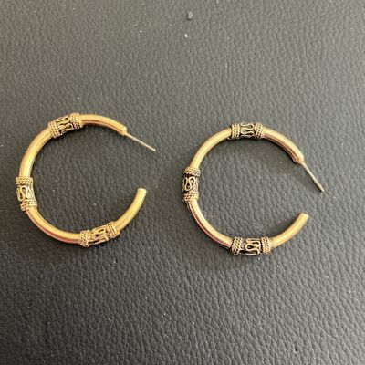 Gold Tone Bali style hoop earrings