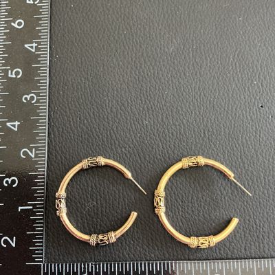 Gold Tone Bali style hoop earrings