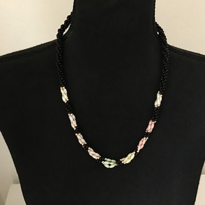 Pastel Rice Pearl Necklace Vintage