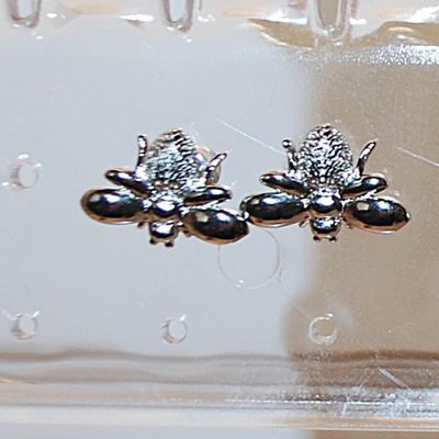 Silver Colored "BUG" Earrings (½" x ½" with a Stud Clasp