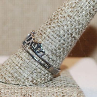 Size 10½ Delicate Stainless Steel "TRIPLE CROWN" Ring (1.5g)