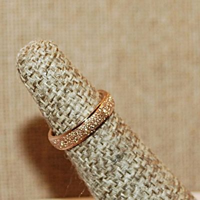 Size 4 Frosted Rose Gold Ring on a Rose Gold Band (2.3g)