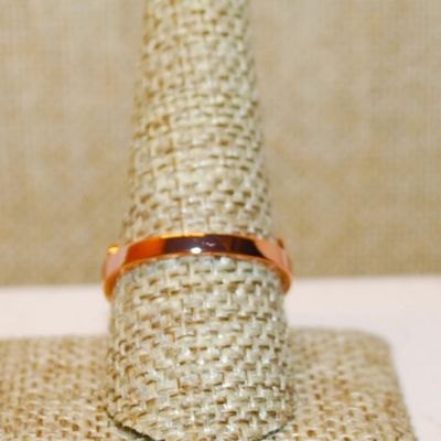 Size 9½ Marked .925 Rose Gold Ring with the "Queen's Crown" Setting on a Silver Filled Band (4.1g)
