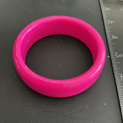 Sale Photo Thumbnail #112: Vintage hot pink lucite type plastic bangle bracelet 
Please see attached pictures