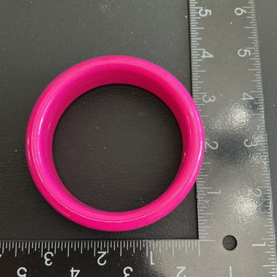 Sale Photo Thumbnail #113: Vintage hot pink lucite type plastic bangle bracelet 
Please see attached pictures