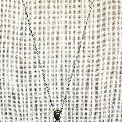 Green, Blue & White Enamel Jeweled CROSS/PENDANT (2½" x 2") on a Silver Tone Necklace Chain 16" L