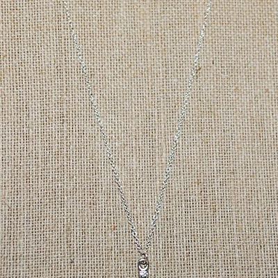 Metal Silver Tone CROSS with a Down Curved Cross-Brace & a Silver Tone Necklace Chain 17" L