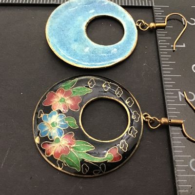 Chinese Clossione a large Hoop Earrings