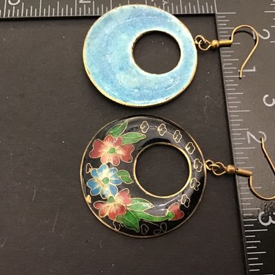 Chinese Clossione a large Hoop Earrings