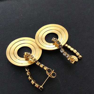 Rhinestone Hoop Earrings Vintage