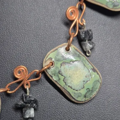 Sale Photo Thumbnail #30: Electroformed Copper Aquamarine Necklace: Adjustable Gemstone Jewelry
aquamarine rough necklace electroformed copper necklace adjustable chain necklace gemstone copper jewelry handmade necklace
small delicate copper w/ turquoise stone pierced earrings


h