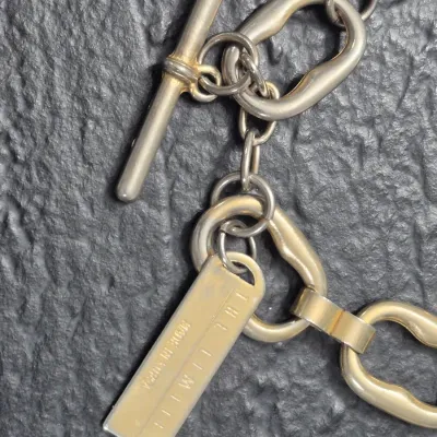 Sale Photo Thumbnail #83: Chunky 36" Chain Link BELT ~ "The Limited"
gold plated, toggle closure w/ ID tag
little sun exposure....no damage or repairs
Great for Jeans or casual long tops
