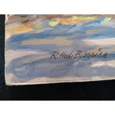 Sale Photo Thumbnail #243: R. Hal Burris " Old Depot Orchard Lake, Michigan"
Original watercolor on Strathmore board. No damage, loss of color, damage or foxing.
Shipped flat.
================================================================BIO======================================
