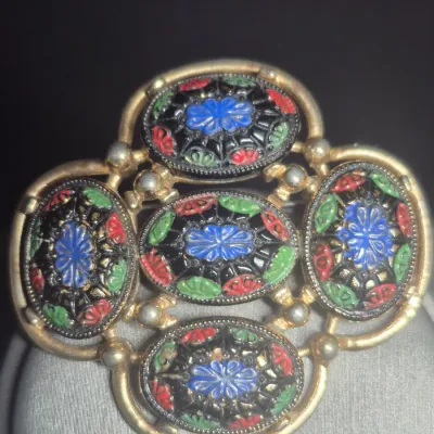 Sale Photo Thumbnail #469: Millefiori Brooch  size:  1/5" x 2"w