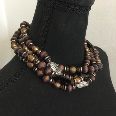 Vintage collar statement, necklace glass bead