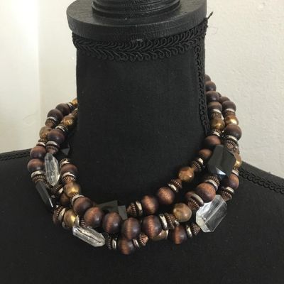 Vintage collar statement, necklace glass bead