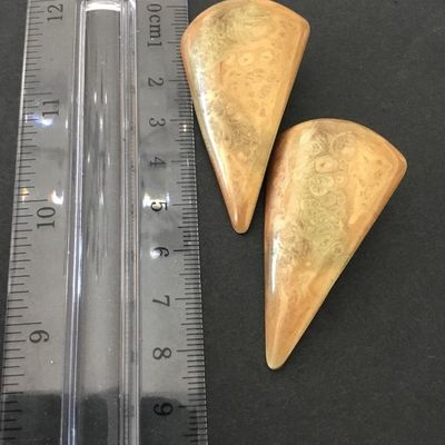 Vintage brass and enamel statement earrings