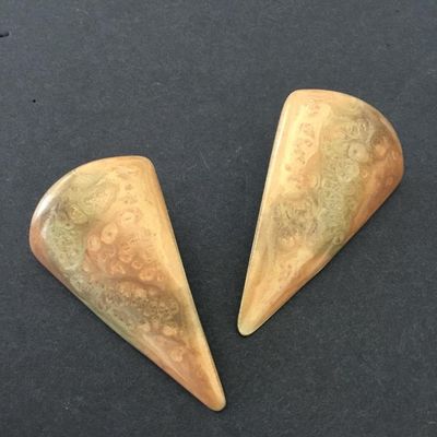 Vintage brass and enamel statement earrings