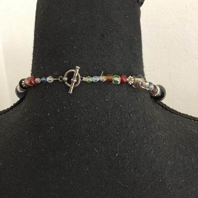 Vintage glass, bead statement, necklace