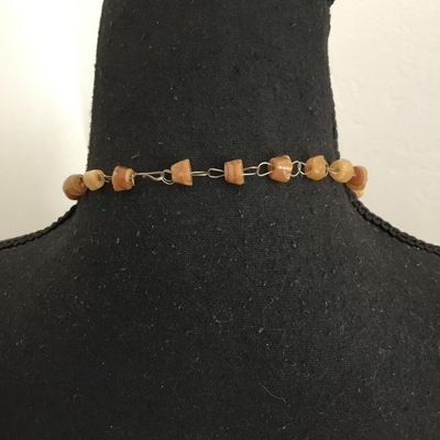 Beautiful vintage hand carved shell statement necklace
