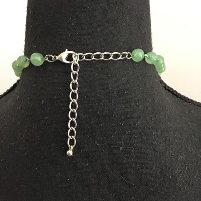 Beautiful jade green, crystal rhinestone statement necklace