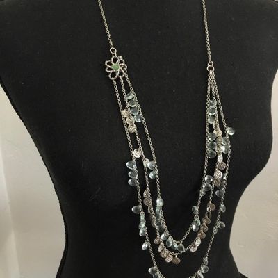 Beautiful, silver toned statement, necklace