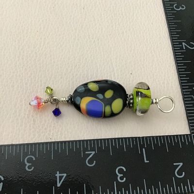 Handcrafted, artisan, lampwork, glass pendant