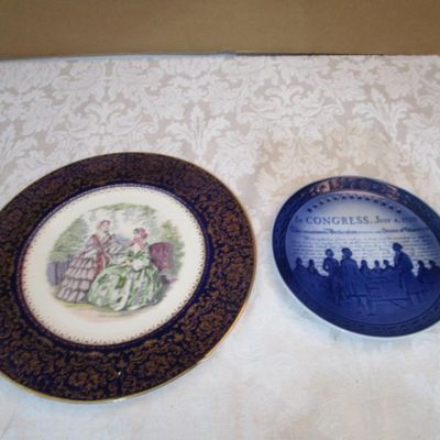 Sale Photo Thumbnail #103: In Congress plate is 7" in diameter, larger plate is 11"