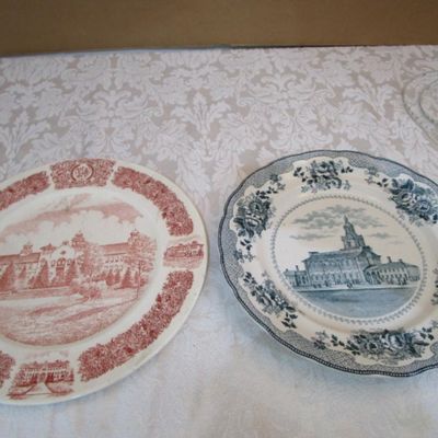 Sale Photo Thumbnail #117: One is Independence Hall 10" in diameter, one is New Jersey Teacher's College in Montclair 11" in diameter, see pictures