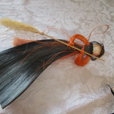 Sale Photo Thumbnail #453: 12 spider rings, 1 witch, 12 felt pumpkins, new spool Halloween ribbon, Spider & Bat picks