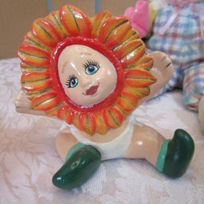 Sale Photo Thumbnail #472: Resin & soft-body bunny is 10-1/4" tall, see pictures