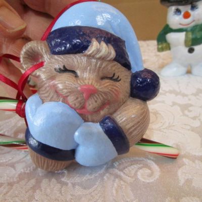 Sale Photo Thumbnail #489: Rocking horse, reindeer, snowman, 2 penguins, bear with candy cane, See pictures