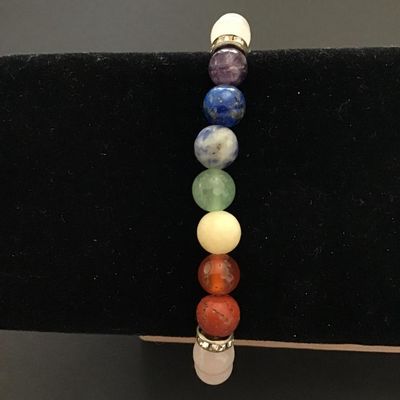 Stone bead stretch bracelet