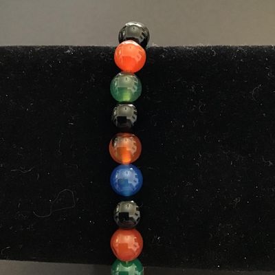 Multicolored beaded stretch bracelet