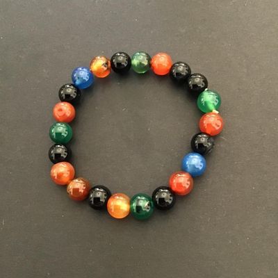 Multicolored beaded stretch bracelet