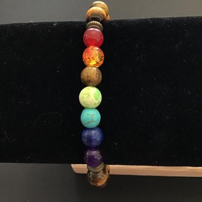 Pretty multicolor beaded stretch bracelet