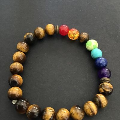 Pretty multicolor beaded stretch bracelet