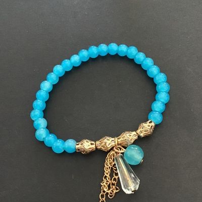Beautiful blue beaded stretch bracelet
