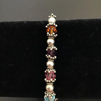 Vintage crystal silver tone bracelet