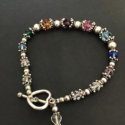 Vintage crystal silver tone bracelet