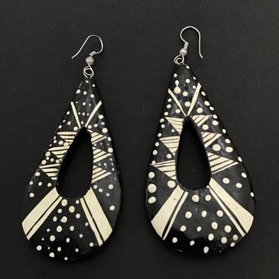 Vintage black and white statement earrings